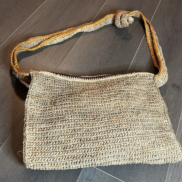 Artisan Multicoloured Neutral Crochet Messenger Cross Body Bag Women - Picture 9 of 16